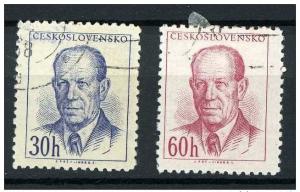 Czechoslovakia 1953 Scott 605 & 606 used - Antonin Zapotocky