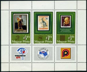 Hungary 2842 sheet, MNH. Michel Bl.171. ESPANA-1984,AUSTRALIA-1984. Kangaroo