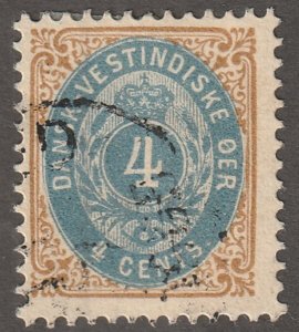 Danish West Indies, stamp, Scott#7,  used, hinged, #QDWI-7