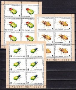 Transnistria, Russian Local. 1999 issue. Beetles 3 sheets of 6. ^