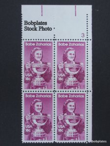 BOBPLATES #1932 Babe Zacharias Plate Block F-VF MNH ~ See Details for #s/Pos