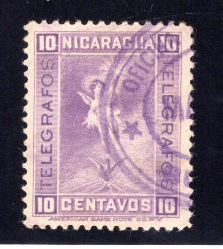 RH#77, H77, Type 18, 10c reddish violet (shades), Used - Nicaragua Telegraph...