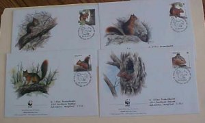 ARMENIA  FDC 4 DIFF. 2001 SQUIRREL CACHET  ADDRESSED