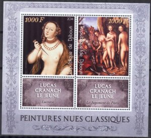 Djibouti 2014 Art Paintings Lucas Cranach sheet MNH