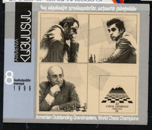 Armenia  Sc 538a 1996 Chess stamp booklet, 2 panes,  mint NH