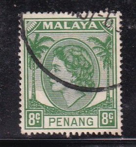 Malaya Penang 1954 Sc 34 8c Used