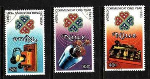 Niue-Sc#414-16- id9- used set-Communications-Telephone-1984-