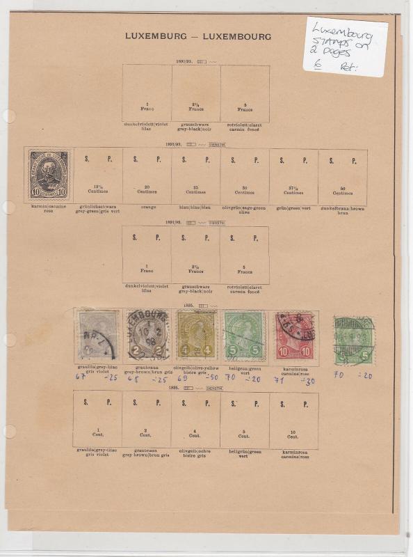 Luxembourg Stamps On 2 Pages Ref: R7277