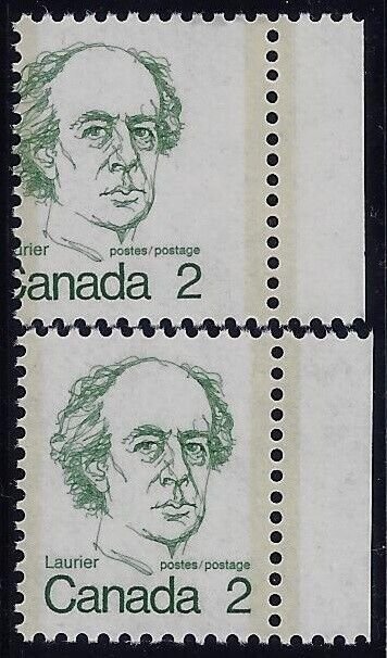 Canada - 587 Margin Misperf Error / EFO Sir Winfrid Laurier Mint NH