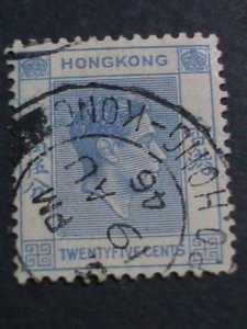 ​HONG KONG-1938 SC#160-84 YEARS OLD-KING GEORGE VI- USED-VF-FANCY CANCEL RARE
