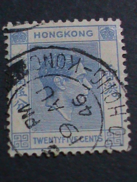 ​HONG KONG-1938 SC#160-84 YEARS OLD-KING GEORGE VI- USED-VF-FANCY CANCEL RARE