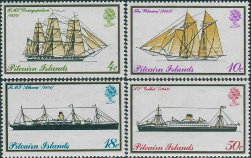 Pitcairn Islands 1975 SG157-160 Mailboats set MNH