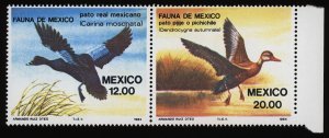 MEXICO Sc 1347A - MNH Se tenant pair-Ducks of Mexico - Nice bright, fresh stamps