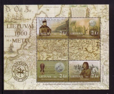 Lithuania Sc 816 2006 1000th Anniversary stamp sheet mint NH