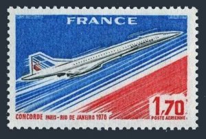 France C48,MNH.Michel 1951. Concorde 1976.1st flight Paris - Rio de Janeiro.