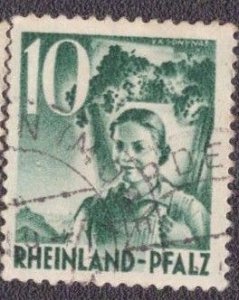 Germany -French Occupation Rheinland-Pfalz 1949 -  6N34 Used