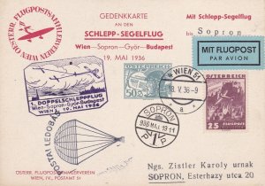 1936 AUSTRIA, Vienna - Sopron Special Postcard Muller 208