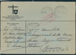 Switzerland WWII Internee Camp Trachselwald Italian Prisoner Cover 53942