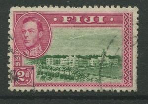 Fiji - Scott 121 - KGVI - Definitive - 1942 - FU - Single 2d Stamp