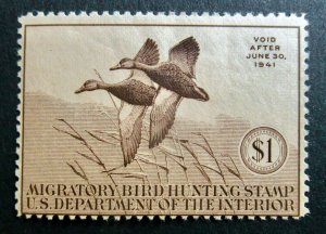 US 1940 Duck Stamp #RW7 MH CV $95