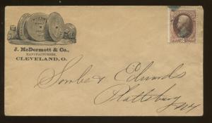 1870 Cleveland Ohio J. McDermott & Company Manufacturers Postal Ad Cover 