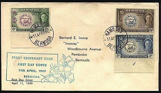 BERMUDA 1949 Stamp Centenary commem FDC...................18567