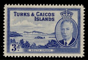 TURKS & CAICOS ISLANDS GVI SG226, 3d bright blue, M MINT. 