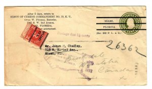 PH11h Cyrene Commandery No 13, K.T. Hand Stamp Returned1933. Postage Due 3 cent