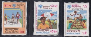 Bangladesh # 161-163 & 163a, International Year of the Child, NH, 1/2 Cat.