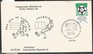 J) 1983 MEXICO, FEDERAL REPUBLIC OF GERMANY-FRANCE, BALL, SPECIAL CANCELLATION,