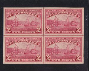 US 373 2c Hudson-Fulton Mint Centerline Block of 4 XF OG H SCV $210