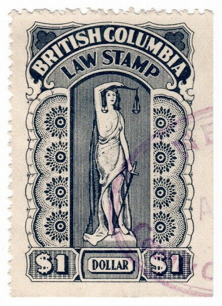 (I.B) Canada Revenue : British Columbia Law Stamp $1
