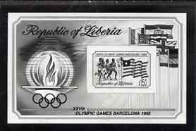 Liberia 1992 Barcelona Olympics black & white photogr...