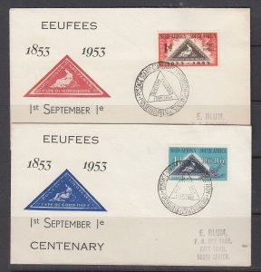South Africa Scott 193-4 Set FDC - Postage Stamp Centennial