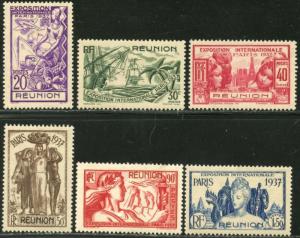 REUNION Sc#167-172 1937 Paris International Expo Complete Set OG Mint Hinged