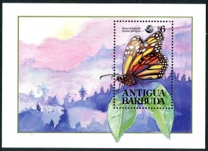 Antigua 1635 sheet, MNH.  Monarch butterfly, Earth Summit 1992.