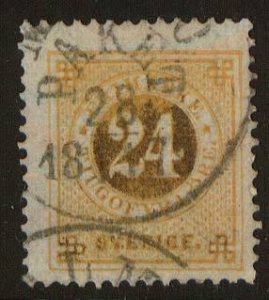 Sweden, Scott 34, used, F/VF, with PAKET cancel.