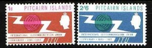 Pitcairn Is.-Sc#52-3- id6-unused NH Omnibus set-ITU emblem-1965-