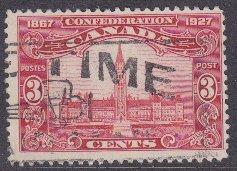 Canada sc#143 1927 3c Confederation used
