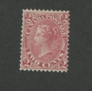 1864 Canada Stamp #20 2c Mint Hinged F/VF No Gum Queen Victoria