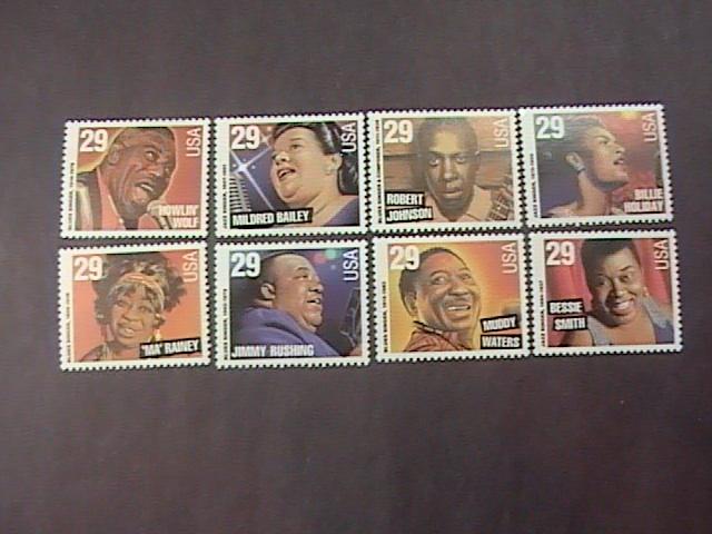 U.S.#2854-2861-MNH-COMPLTE SET-LEGENDS OF AMERICAN MUSIC/JAZZ/BLUES SINGERS-1994