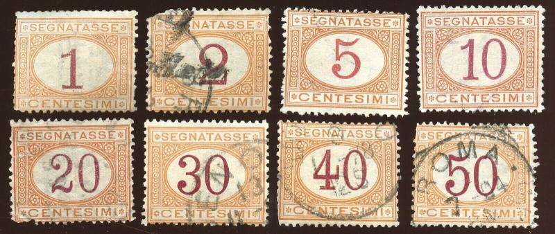 Italy, Scott # J3 - J10, Used.  2019 Scott CV $43.20