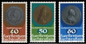 LIECHTENSTEIN Sc 654-56 XF/MNH - 1978 - Medal & Coin Set - Fresh