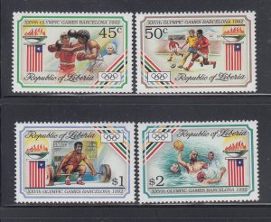 Liberia 1992 MNH Stamps Scott 1151-1154 Sport Olympic Games Football Soccer