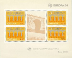 Portugal 1984 MNH Stamps Souvenir Sheet Scott 1601a Europa CEPT Bridge