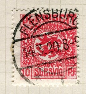 SLESVIG; SCHLESWIG 1920 early issue fine used 10pf. + Flensburg Postmark