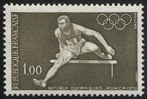 FRANCE 1972 Sc 1348 1f  VF MNH, Olympics - Hurdler