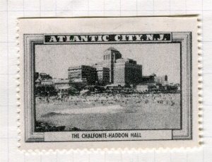 USA; Early 1900s Atlantic City New Jersey fine Mint Pictorial stamp in Black