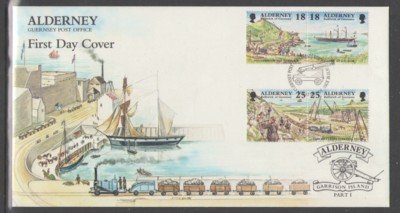 Alderney Sc 106-13 1997 Garrison Island stamp set on FDCs