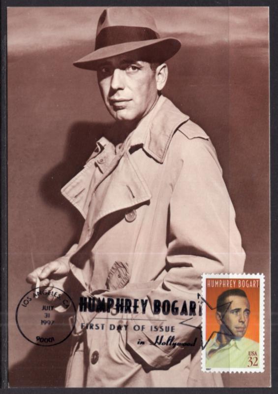 US 3152 Humphrey Bogart Unknown Maxi Card U/A FDC